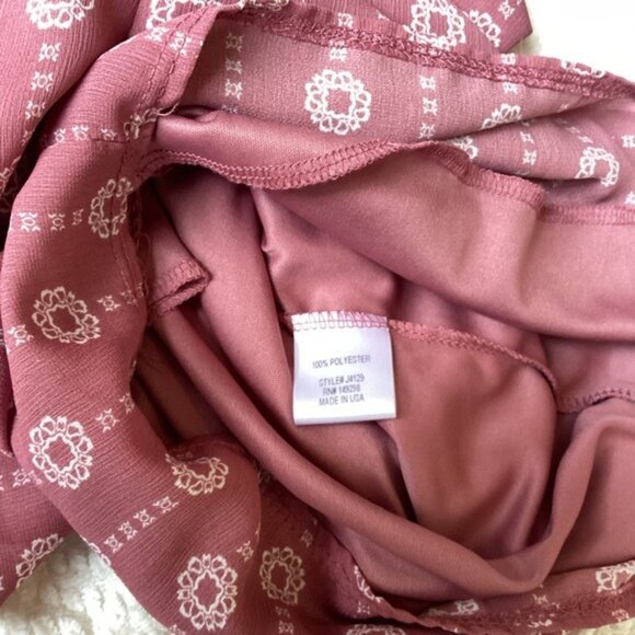 Boho Chic Mauve Wrap Bell Sleeve Romper With Elastic Waist Size M - Picture 3 of 9